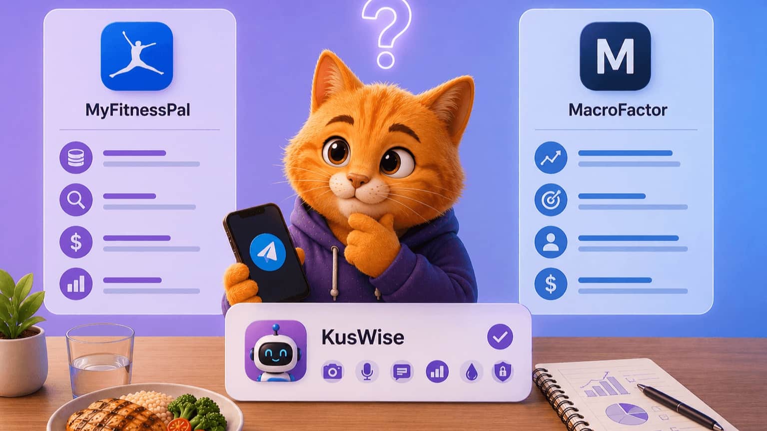 KusWise vs MyFitnessPal & MacroFactor: when the app you don't install wins
