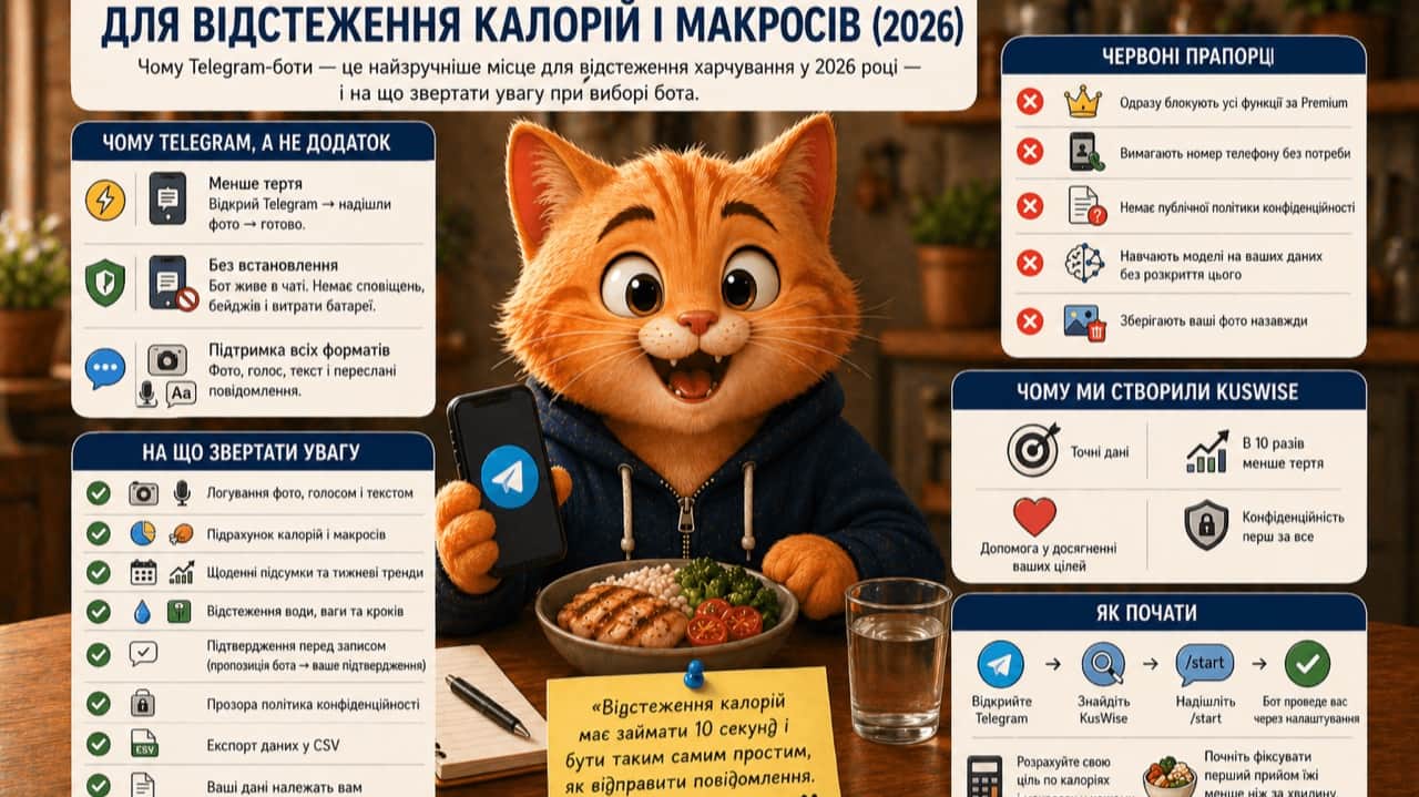 Найкращий Telegram-бот для калорій і макросів (2026)