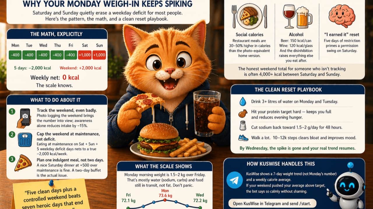 Weekend overeating: why your Monday weigh-in keeps spiking